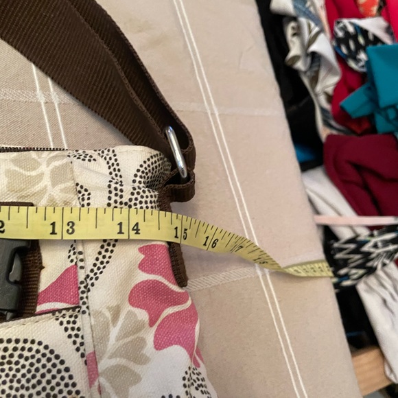 Two Loops Diaper Bag in a Pink Floral Pattern. - Picture 11 of 12